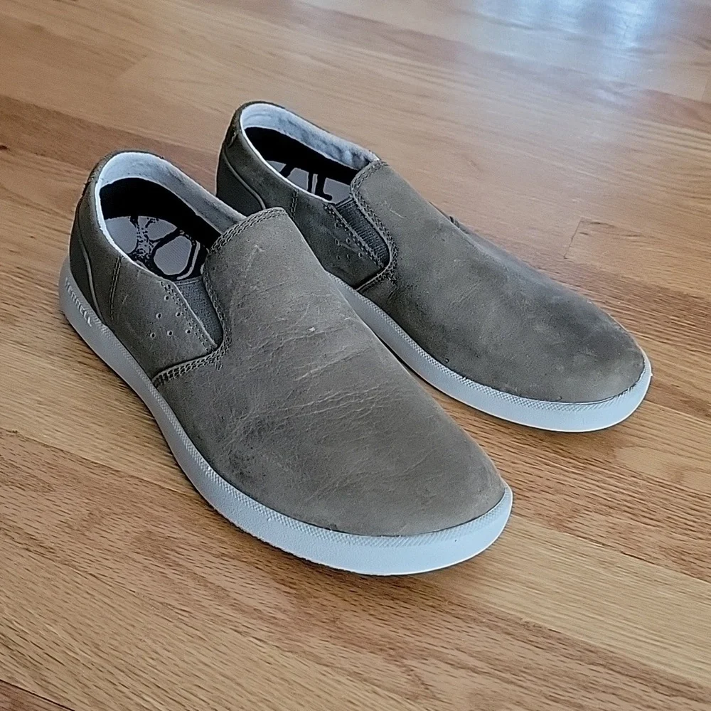 Merrell Cloudy Brown Leather Slides